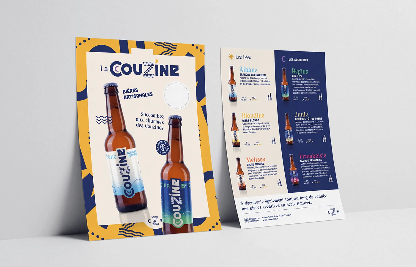 La Couzine, présentation de gamme illustrant des repères de lecture utiles à la création de catalogue.